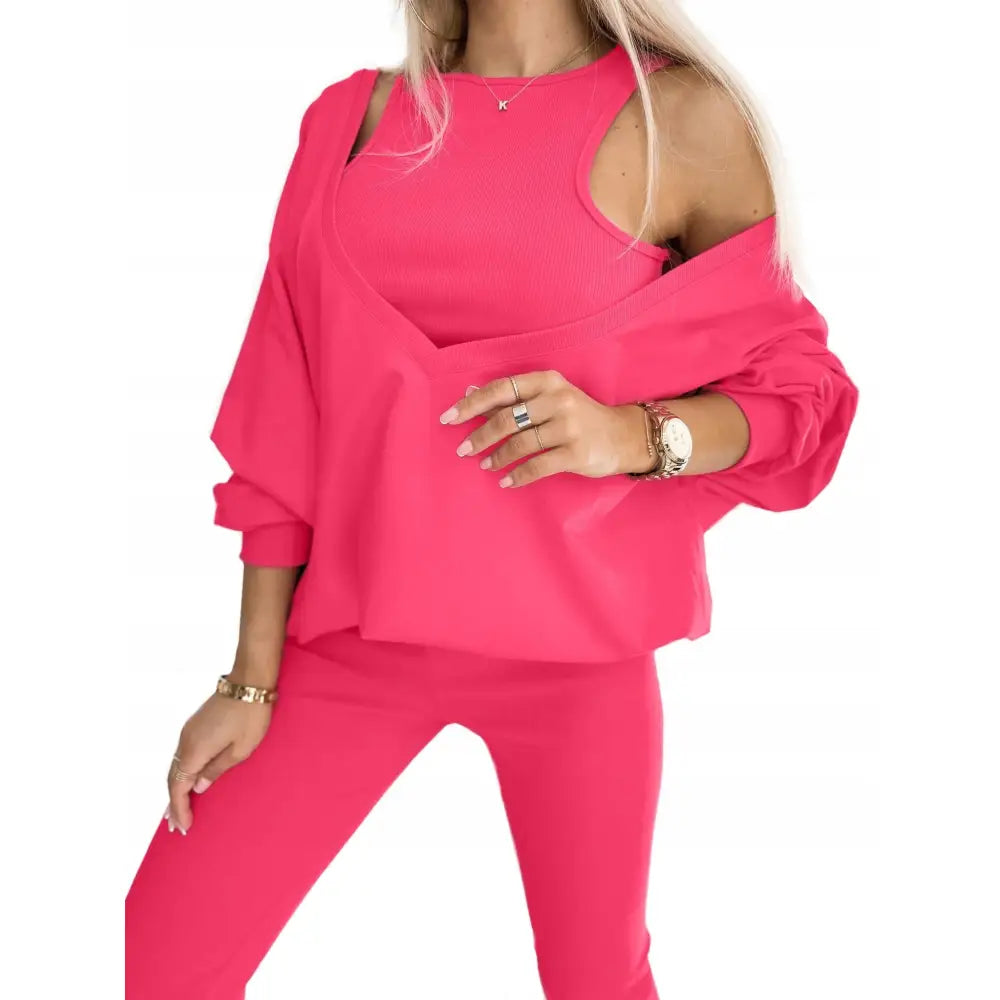 Stripete 3-i-1 Super Fit Fuchsia Set
