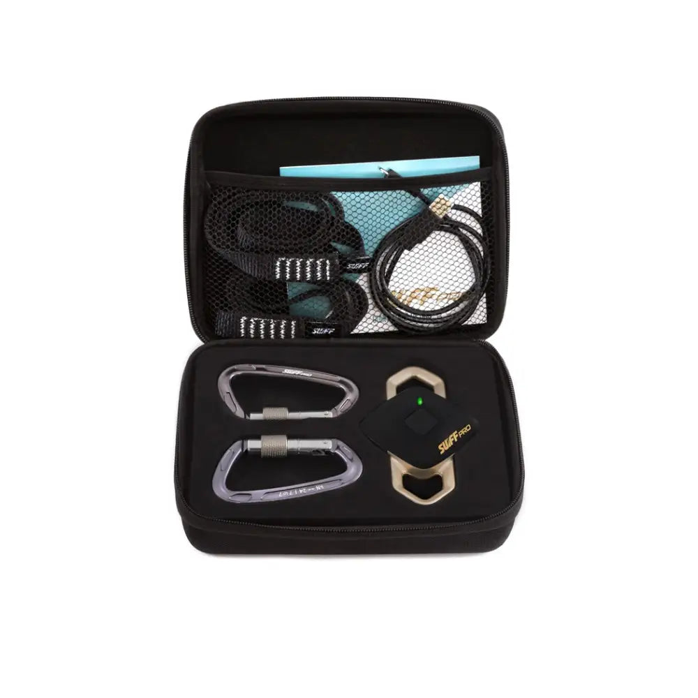 SUIFF PRO S2 uttrekkbart skuffesett sett ovenfra med karabinkroker, teknisk enhet og organisert tilbehør.