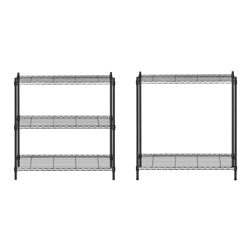 Svart åpent Trådhyllereol 180x90x35cm til 150kg