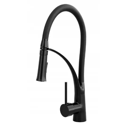 Svart Kjøkkenbatteri med Fleksibel Tut Nexo