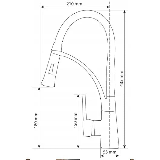 Svart Kjøkkenbatteri med Fleksibel Tut Nexo