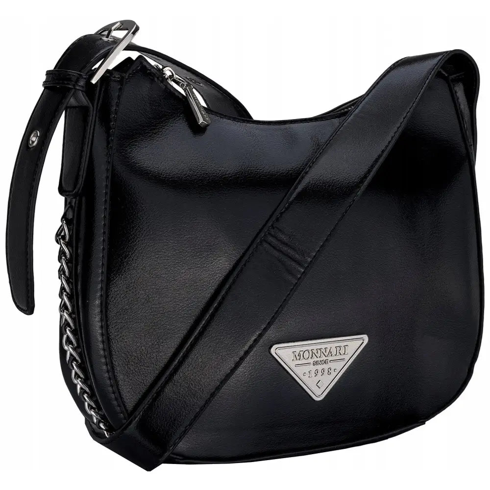 Svart Monnari Skulderveske med Sølvbeslag