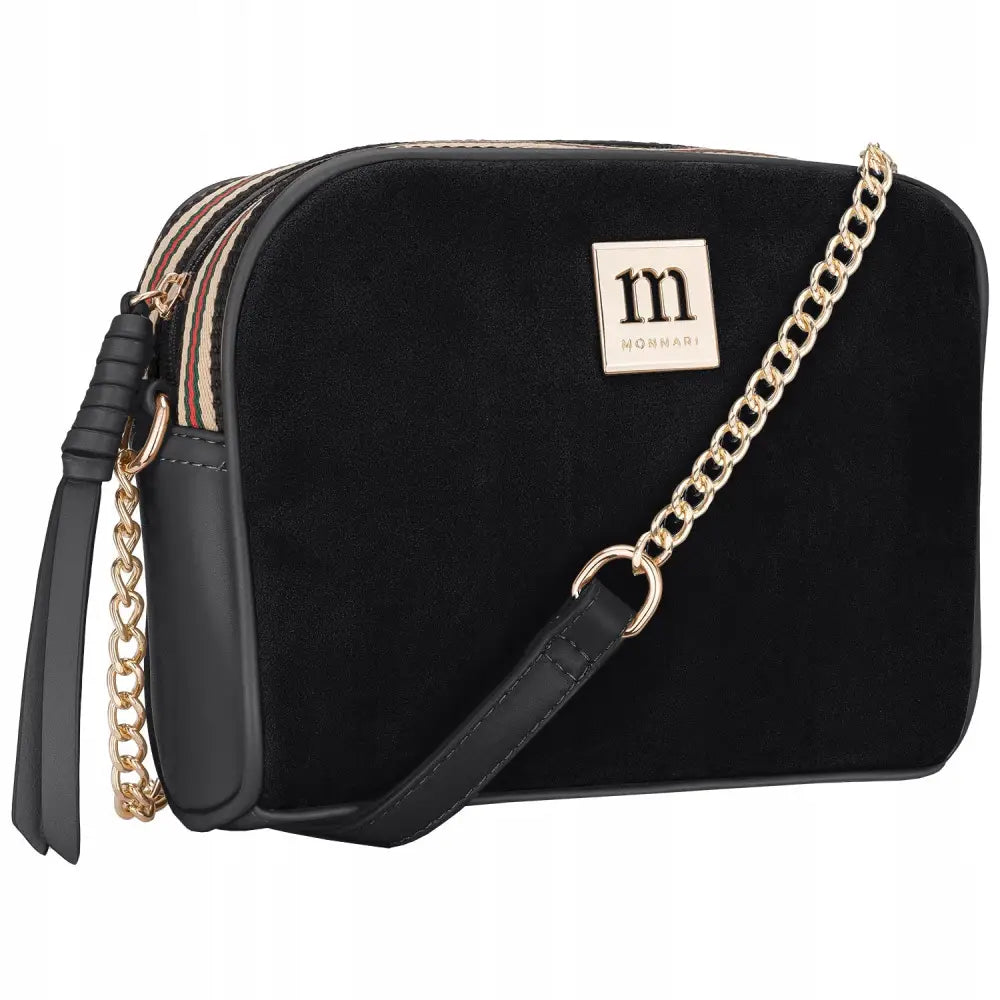 Svart Monnari-veske i Chanel-stil med Semsket Skinn