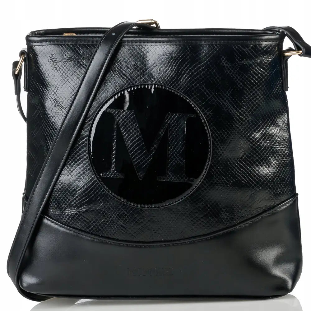 Svart Romslig Monnari Skulderveske i Premium Kvalitet