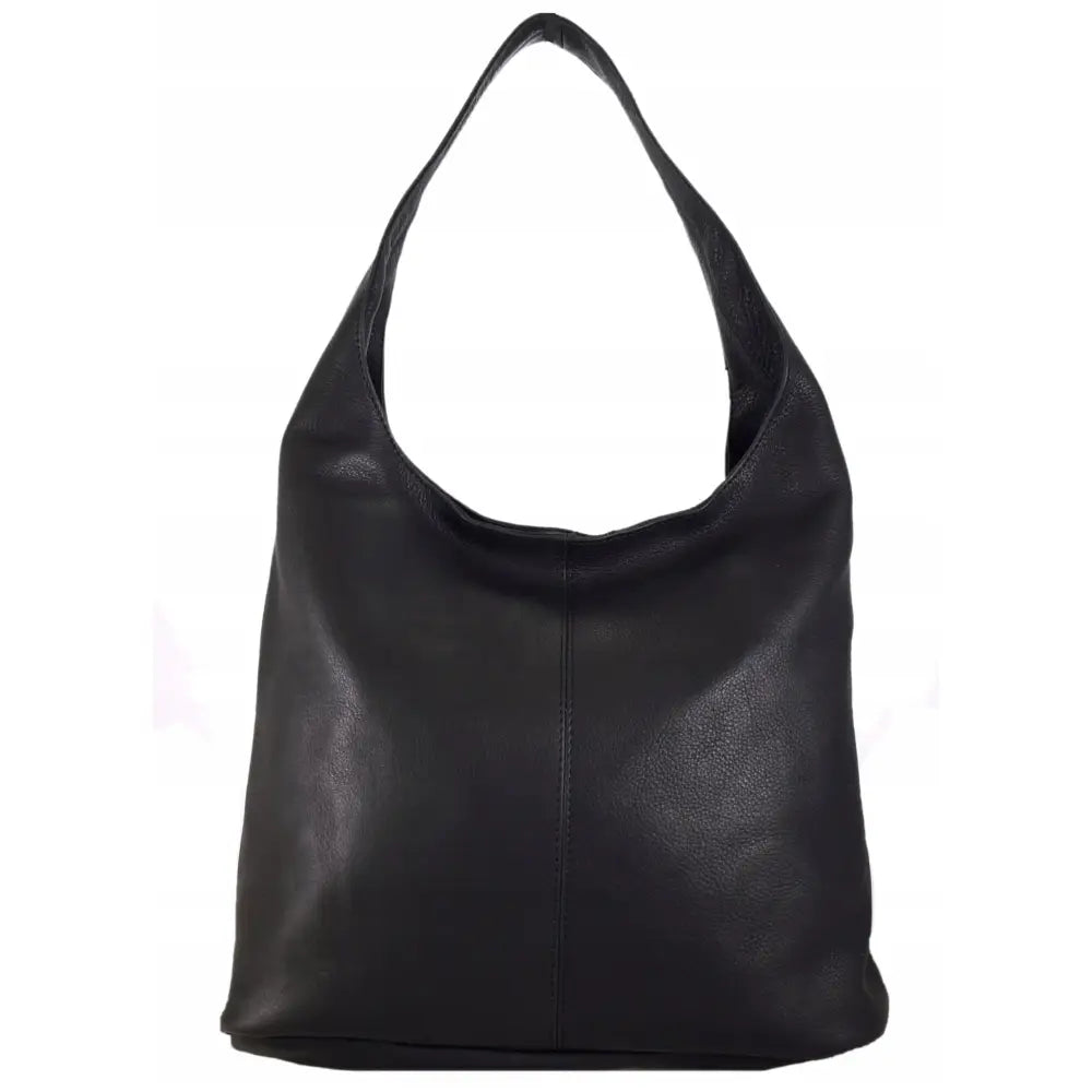 Svart Skinnveske Naturlig Lær Pose