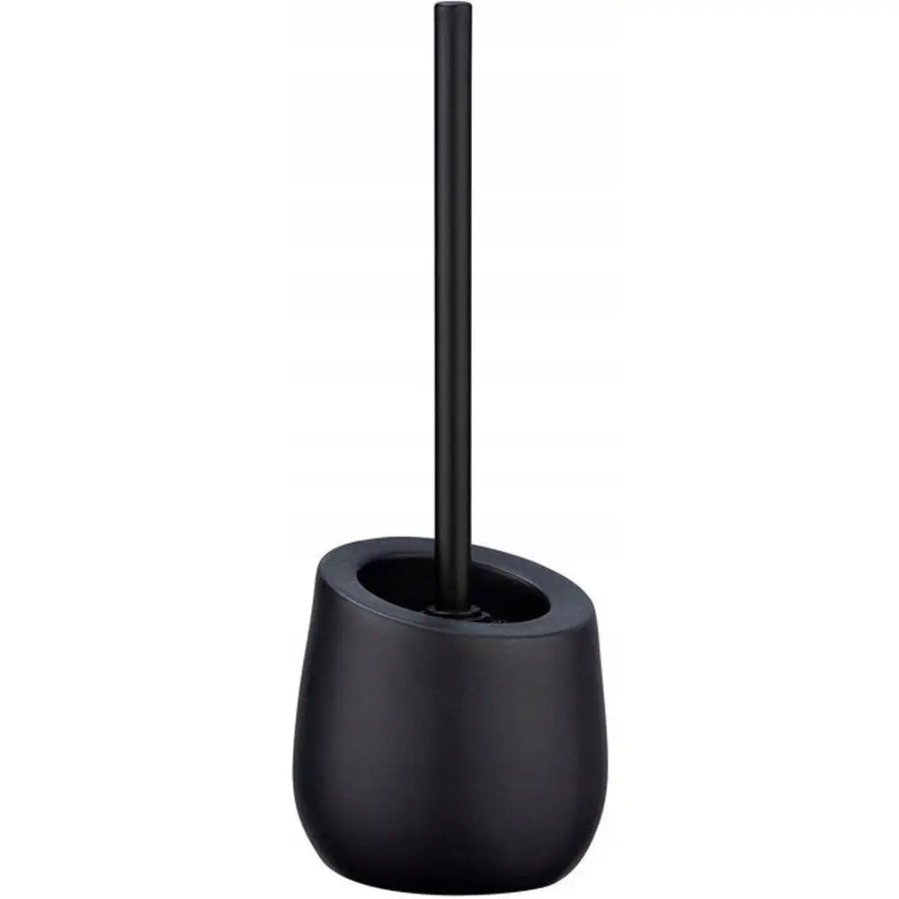 Svart Wenko Badi toalettbørste i matt finish med avrundet holder, minimalistisk frontvisning.