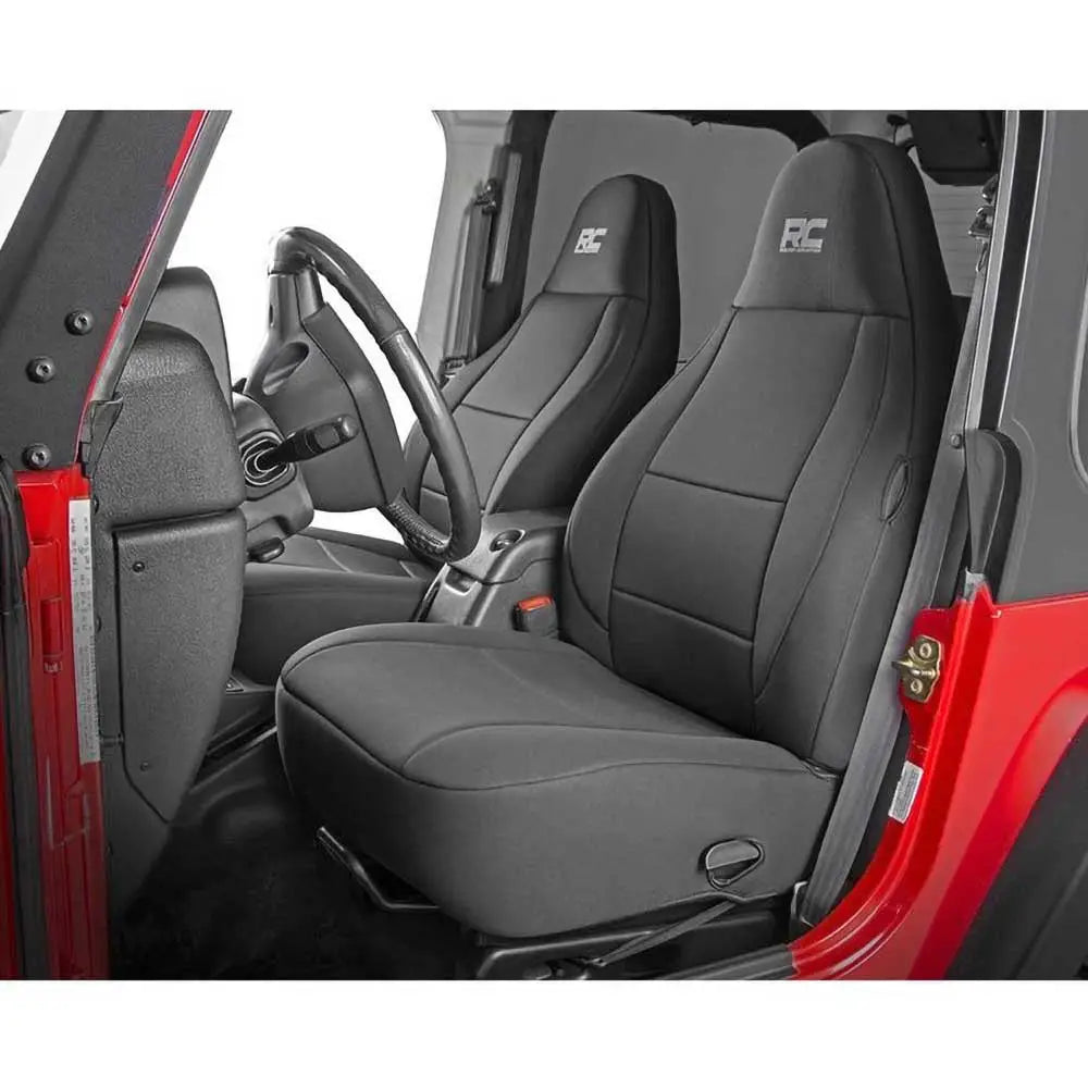 Svarte Neopren Setetrekk for Jeep Wrangler Tj 03-06