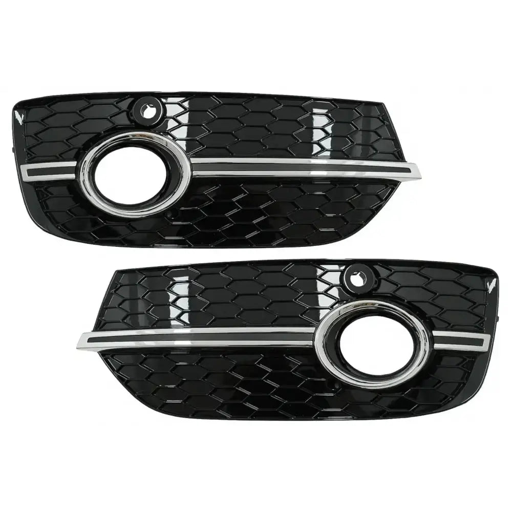 Tåkelys Deksel Griller Audi Q3 8u 11-14 Rs Design Piano Black&chrome