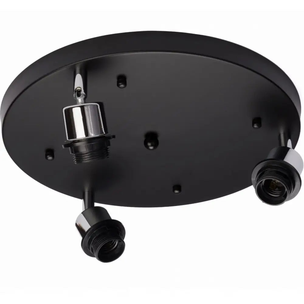 Taklampe Trippel Justerbar Plafond, sett fra undersiden med tre sorte lampeholdere i minimalistisk design.