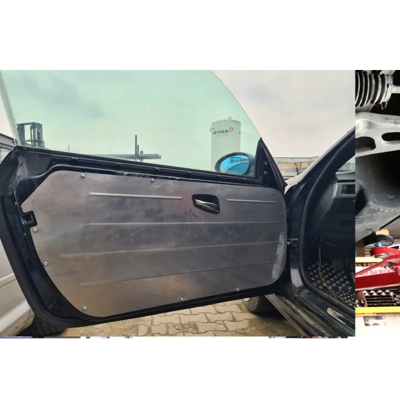 Sett med to lette aluminiumsdørpaneler for BMW E82 med fester for original klamke
