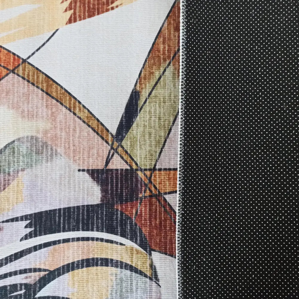 Tepe for Horeca-næringen, detaljert nærbilde av to tekstilstykker med kontrastmønster og synlig søm.