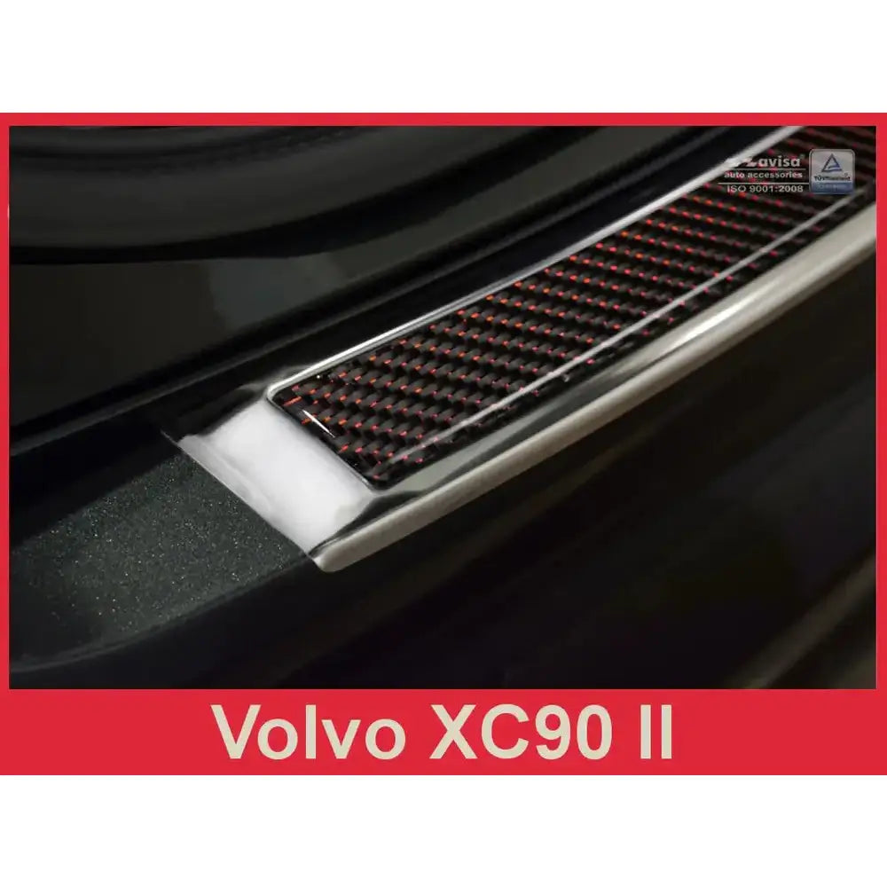 Lastebeskytter Volvo Xc90 Ii 15- Rødt & Svart Karbonfiber
