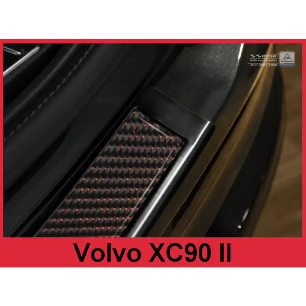 Lastebeskytter Volvo Xc90 Ii 15- Svart Stål Rødt&svart Karbonfiber