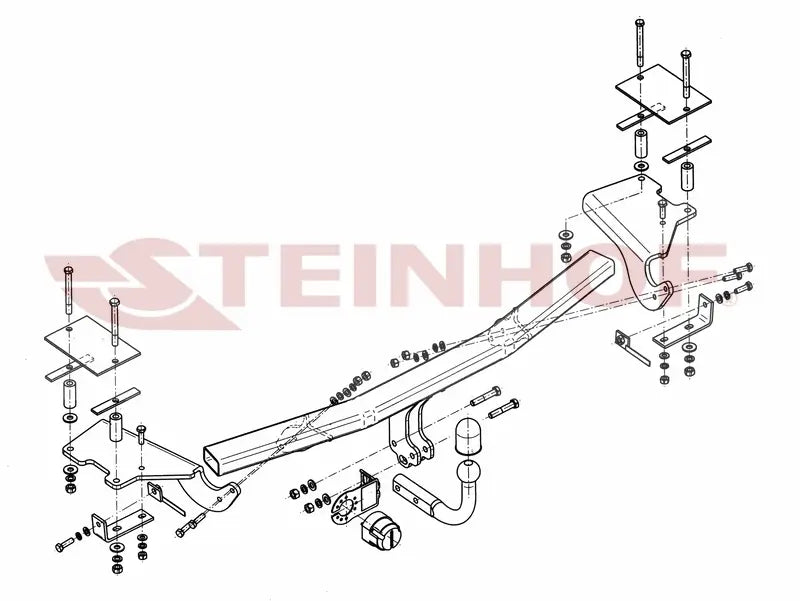 Steinhof fastmontert tilhengerfeste til Alfa Romeo 159 Sportwagon (Stasjonsvogn) 2006-2012 – D-verdi 9,90 kN