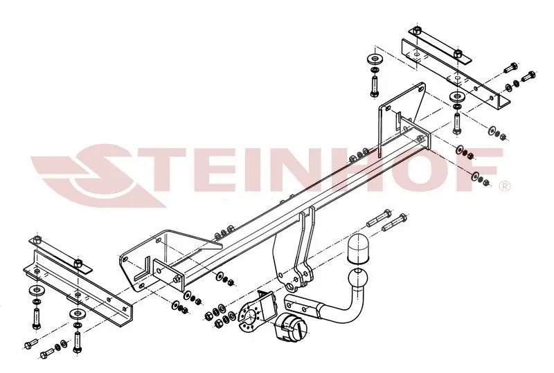 Steinhof fastmontert tilhengerfeste til Alfa Romeo Giulietta 2010-2020 – D-verdi 8 kN, maks. 1500 kg