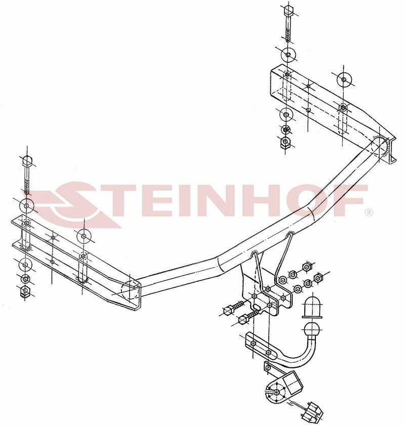 Tilhengerfeste Audi A4 B6 Sedan / Stasjonsvogn (inkl. Quattro) (2001-2004) – fastmontert - sett forfra