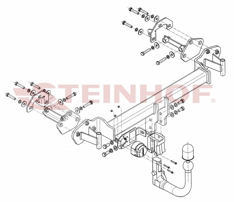 Tilhengerfeste Bmw 3 (E46) Touring (1998-2005) – avtagbart - sett bakfra