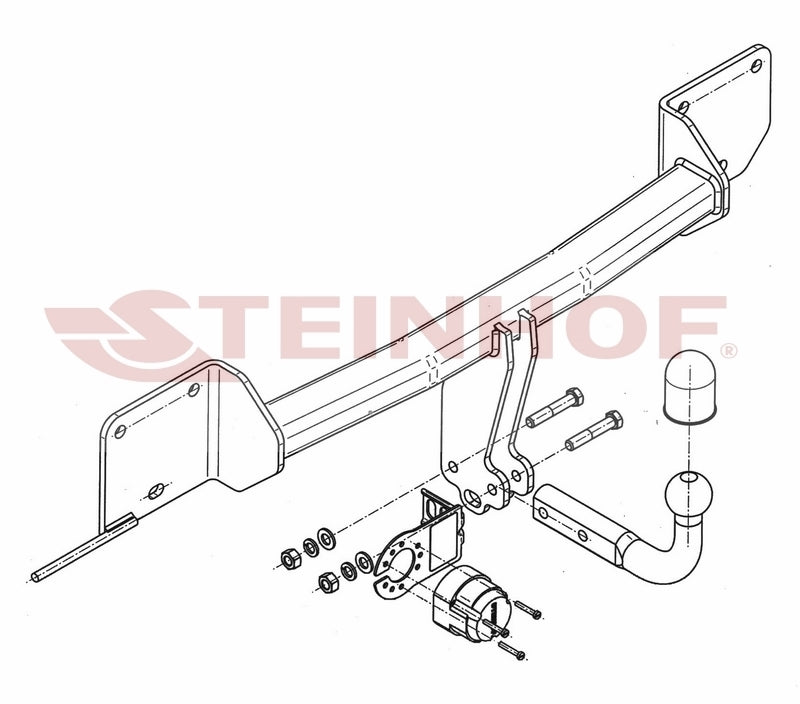 Steinhof fastmontert tilhengerfeste til BMW X1 (E84) 2009–2015 – D-verdi 10,5 kN, maks. 2000 kg