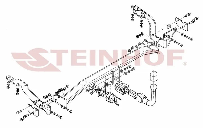Steinhof avtagbart tilhengerfeste til Citroen C4 Grand Picasso 2011-2013 – horisontal kule med lås