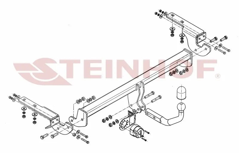 Steinhof fastmontert tilhengerfeste til Citroën C4 II 5D (2010–2017) – D-verdi 9,1 kN, maks. 1800 kg