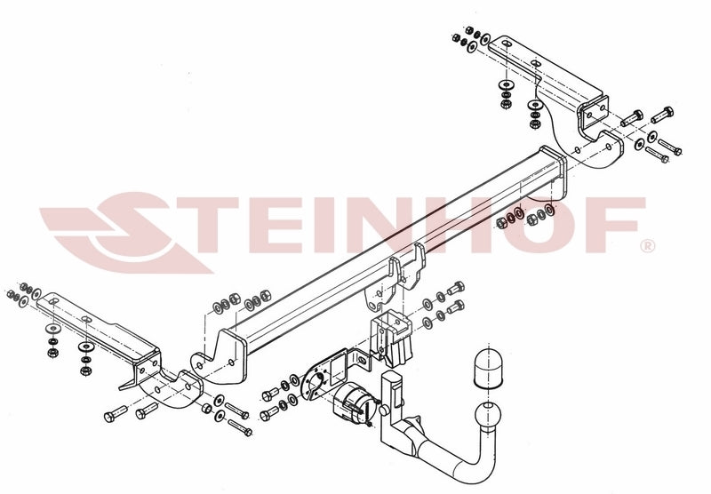 Steinhof avtagbart tilhengerfeste til Citroën C4 II 5D (2010–2017) – D-verdi 9,1 kN, maks. 1800 kg