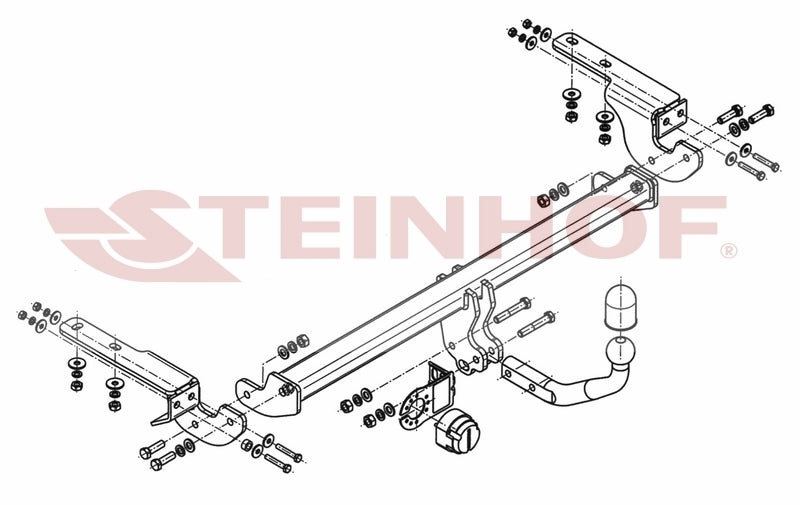 Steinhof fastmontert tilhengerfeste til Citroen DS4 (2011-) – D-verdi 9,0 kN, maks. 1750 kg