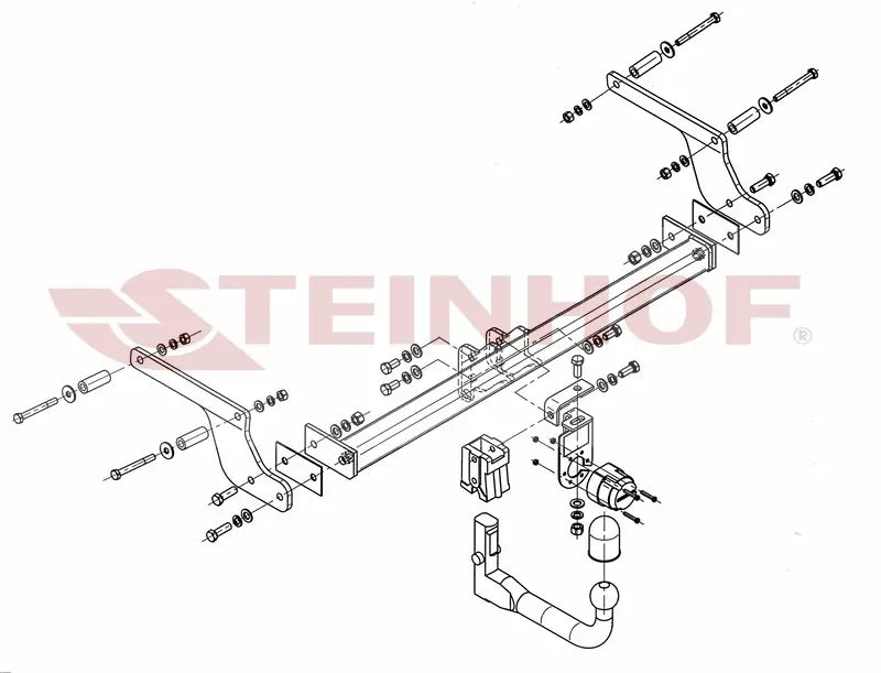 Steinhof avtagbart tilhengerfeste til Dacia Duster I (2010-2013) – D-verdi 9,0 kN, maks. 1500 kg