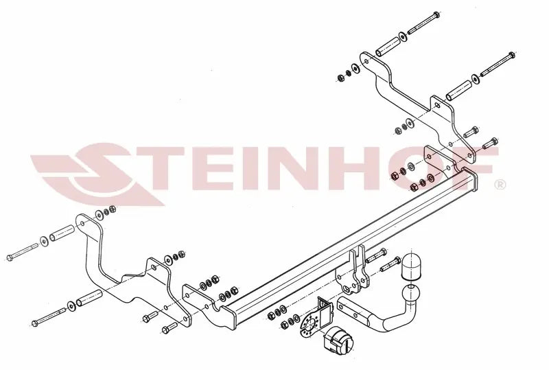 Steinhof fastmontert tilhengerfeste til Dacia Lodgy 2012– med E20-godkjenning og 1450 kg kapasitet