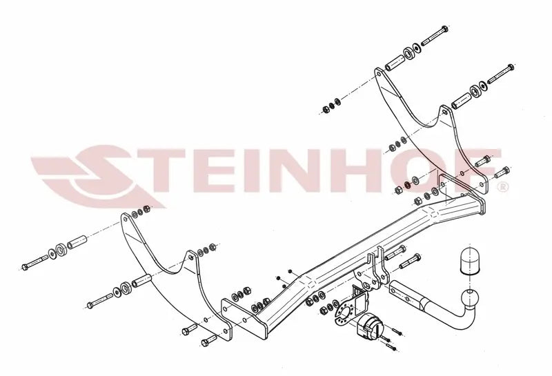 Steinhof fastmontert tilhengerfeste til Dacia Logan MCV 2017– – D-verdi 8,0 kN, maks. 1300 kg