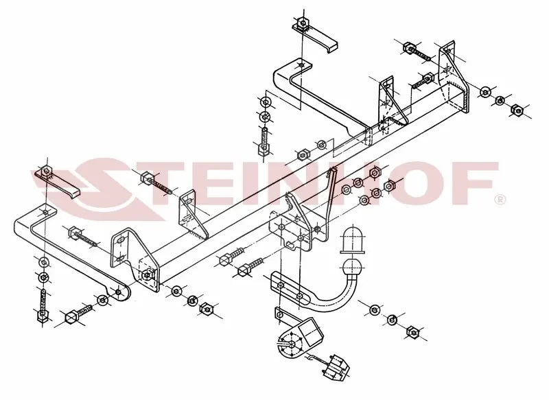 Tilhengerfeste Fiat Panda II (2003-2011) – fastmontert - sett forfra