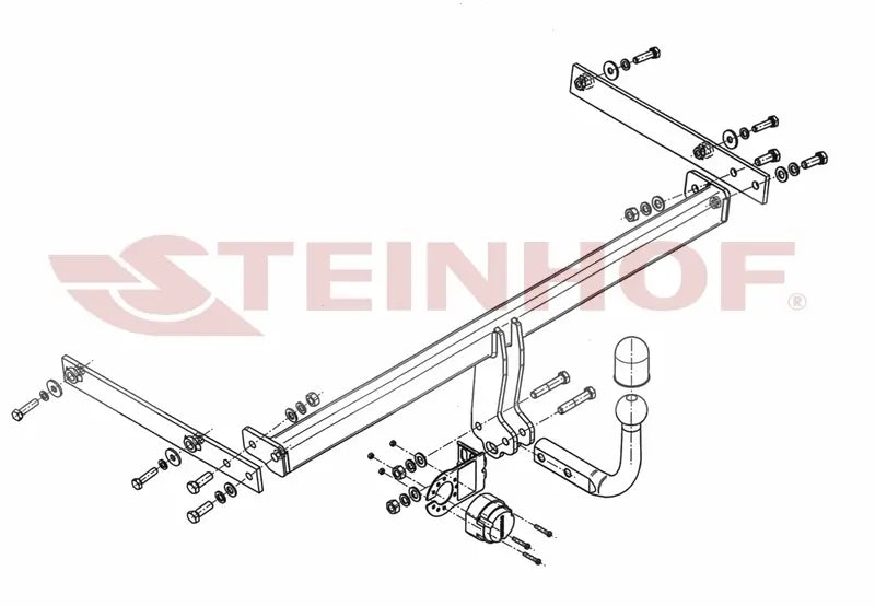 Tilhengerfeste Ford Fiesta Mk6 (2008-2017) – fastmontert - sett forfra