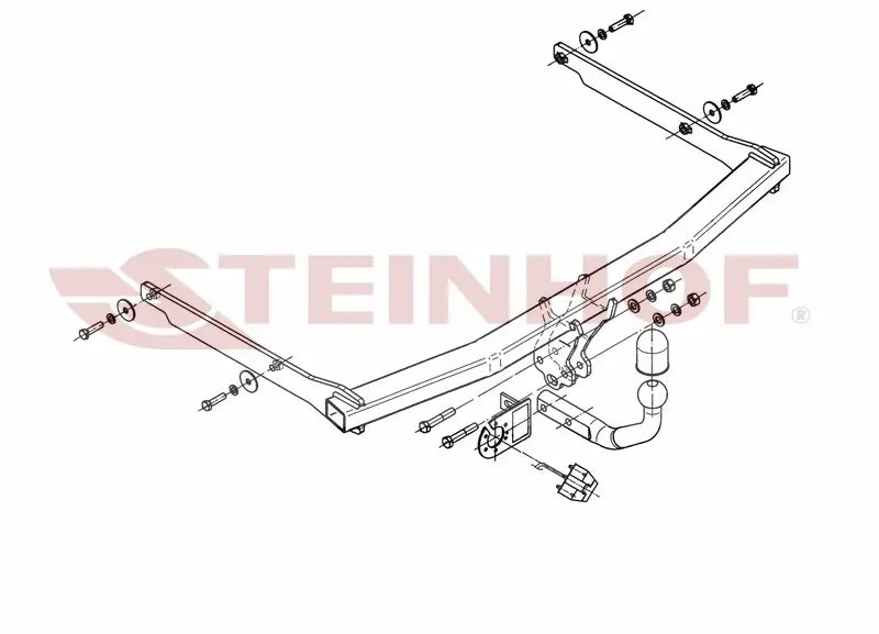 Tilhengerfeste Ford Focus II 3/5D (2004-2011) – fastmontert - sett forfra