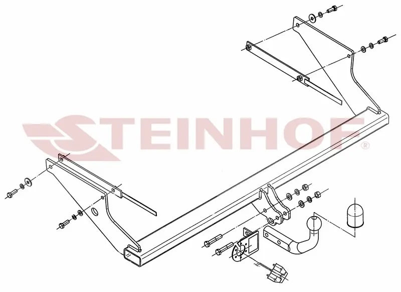 Tilhengerfeste Ford Focus II Stasjonsvogn (2008-2011) – fastmontert - sett forfra