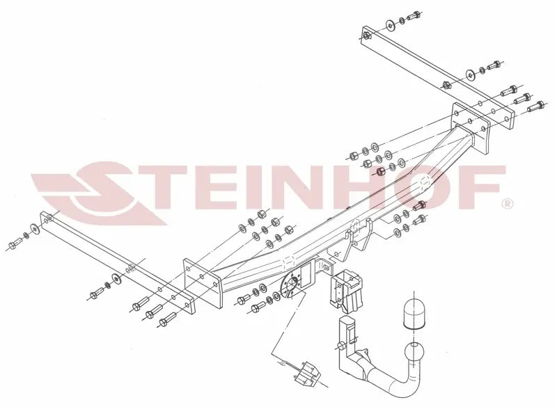 Steinhof avtagbart tilhengerfeste til Ford Kuga I (2008–2013) – D-verdi 10,6 kN, maks. 2100 kg