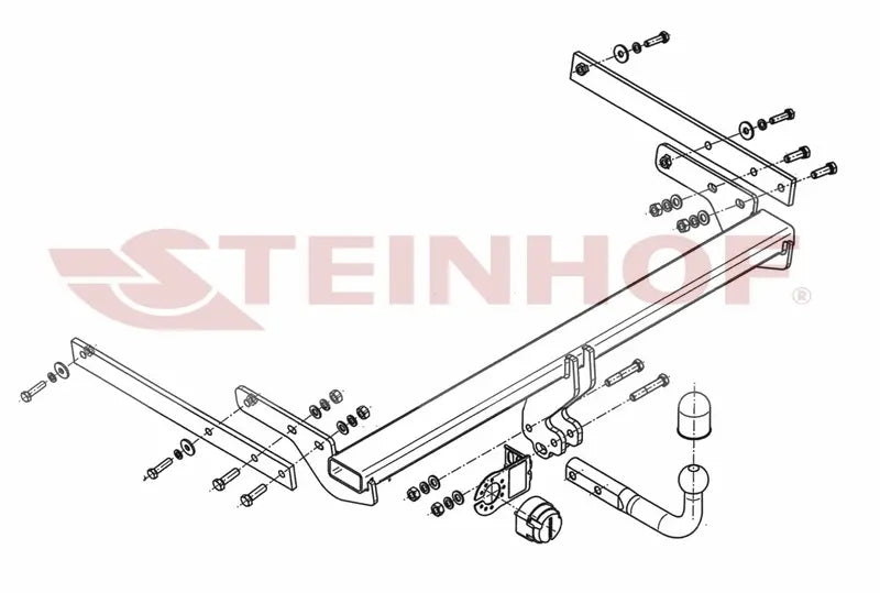 Tilhengerfeste Ford Kuga II (2013-2019) – fastmontert - sett forfra