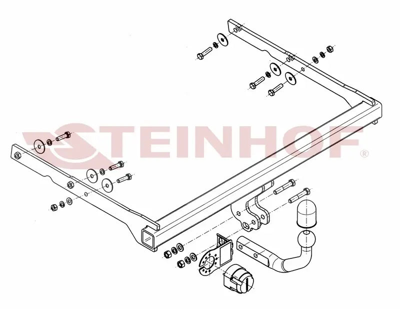 Tilhengerfeste Ford Mondeo IV Stasjonsvogn (2007-2014) – fastmontert - sett forfra