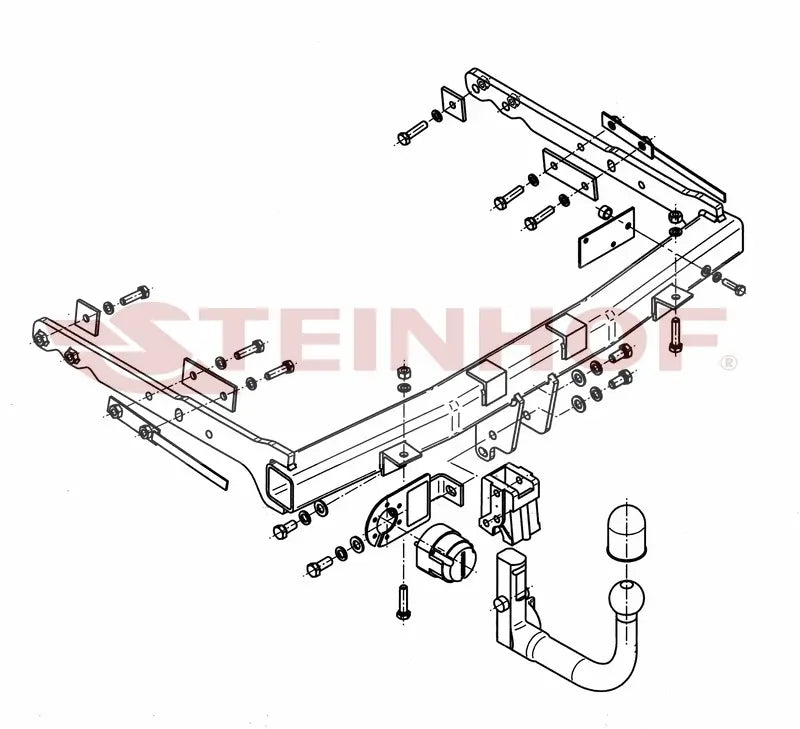 Tilhengerfeste Ford S-Max I (2006-2014) – avtagbart - sett bakfra