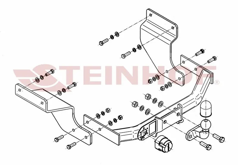 Tilhengerfeste Ford Transit Connect I (2009-2013) – fastmontert - sett forfra