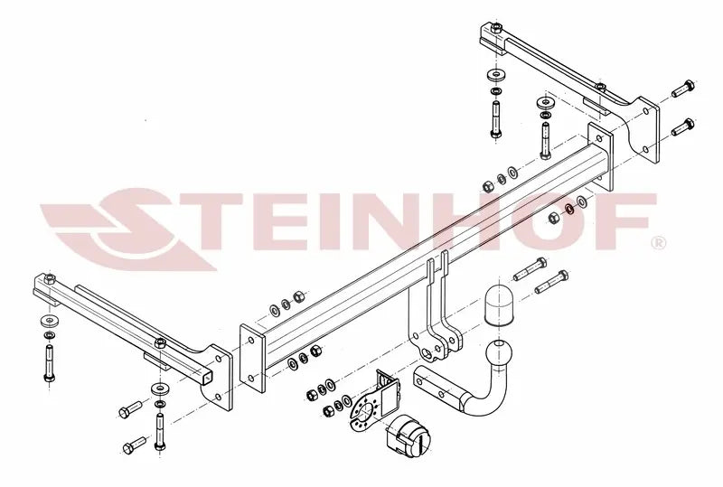 Steinhof fastmontert tilhengerfeste til Honda Civic 4D (ekskl. Hibrid) 2006–2011 – 1200 kg, D-verdi 7 kN