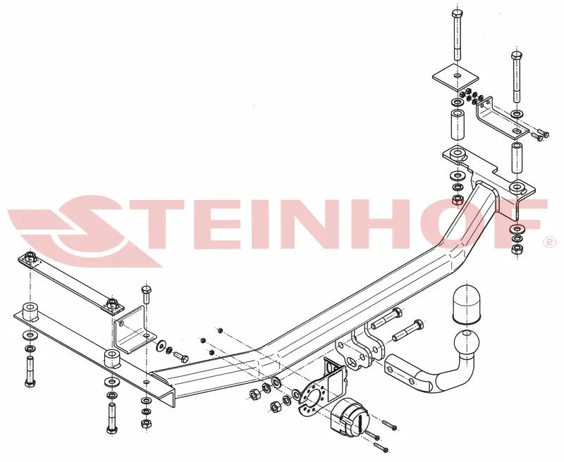 Steinhof fastmontert tilhengerfeste til Honda Jazz III (GE/GG) 5D 2008-2014 – E20-godkjent, maks. 1000 kg