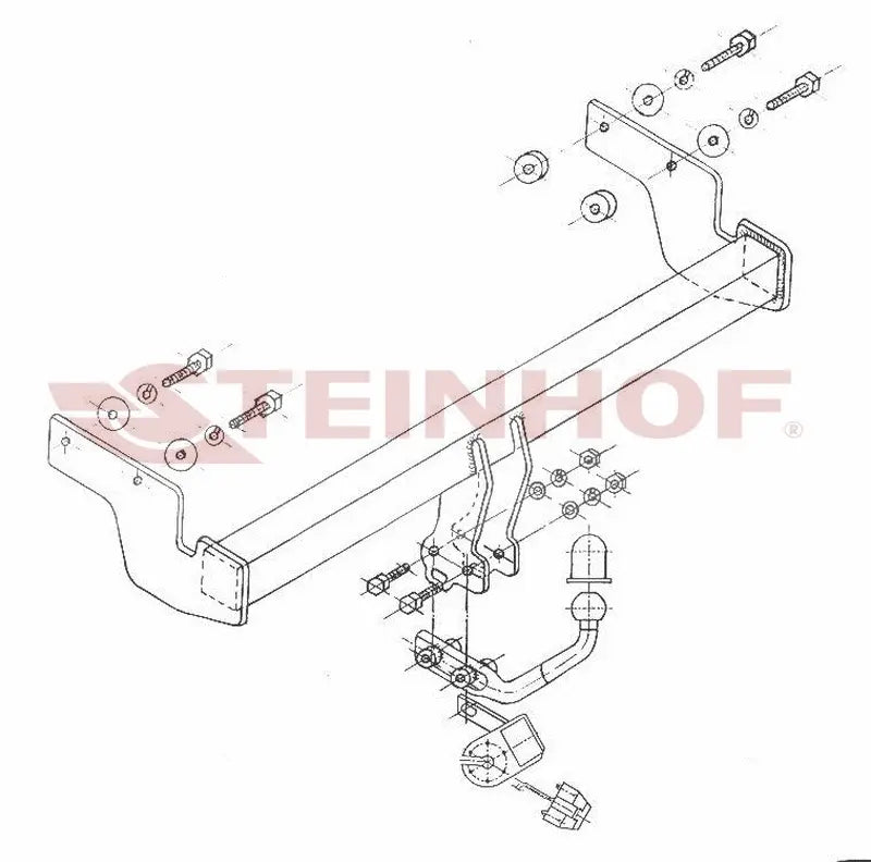 Steinhof fastmontert tilhengerfeste til Hyundai Getz 2002-2005 – D-verdi 6,5 kN, maks. 1100 kg