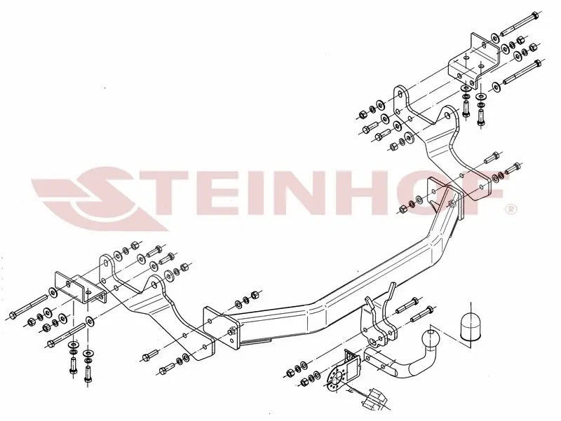 Steinhof fastmontert tilhengerfeste til Hyundai H1 Van og Minibus – D-verdi 13,51 kN, maks. 2400 kg