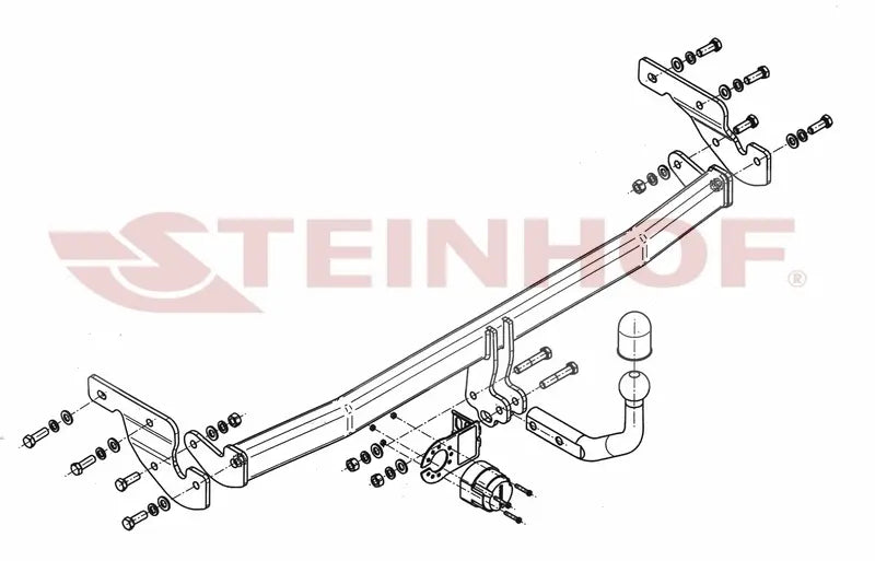 Steinhof fastmontert tilhengerfeste til Hyundai i10 (2011-2013) – D-verdi 5,3 kN, maks. 800 kg
