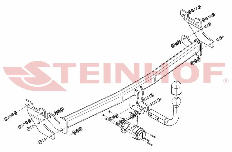 Steinhof fastmontert tilhengerfeste til Hyundai i10 5D (BA, IA) 2014– – 800 kg, D-verdi 5,6 kN