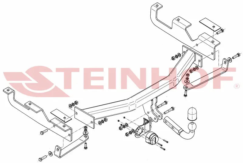 Steinhof fastmontert tilhengerfeste til Jeep Grand Cherokee II (WJ) 1998–2005 – E20-godkjent, maks. 3500 kg