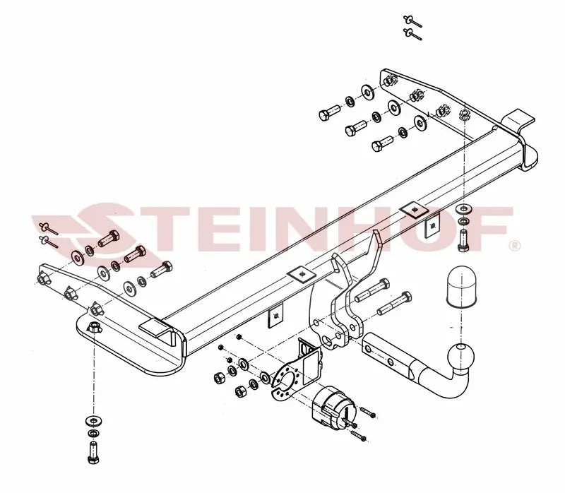 Steinhof fastmontert tilhengerfeste til Jeep Grand Cherokee IV WK2 Facelift 2013-2021 – 3500 kg, D-verdi 16 kN