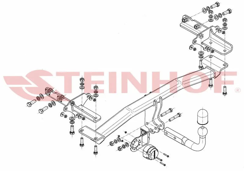Tilhengerfeste Jeep Renegade (eksl. Trailhawk) (2014-2017) – fastmontert - sett bakfra