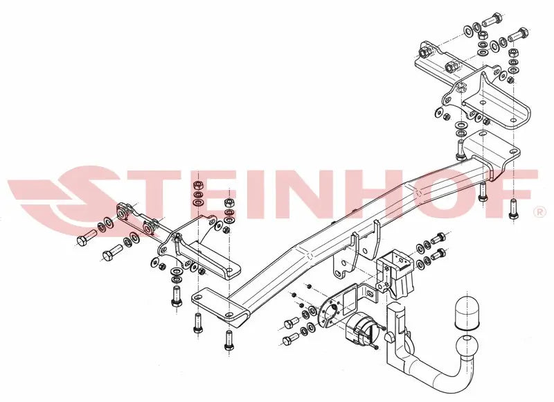 Steinhof avtagbart tilhengerfeste til Jeep Renegade (eksl. Trailhawk) 2014–2018 – D-verdi 9,5 kN