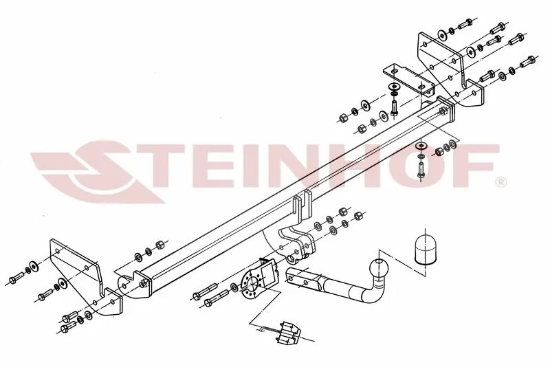Steinhof fastmontert tilhengerfeste til Kia Soul I (2008-2013) – D-verdi 7,4 kN, maks. 1300 kg