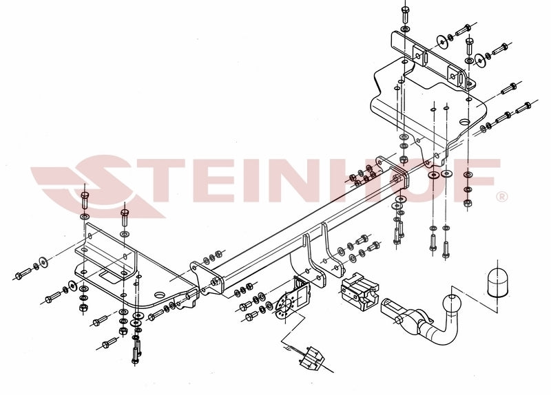 Steinhof avtagbart tilhengerfeste til Kia Sportage II (2004-2010) – horisontal kule med lås